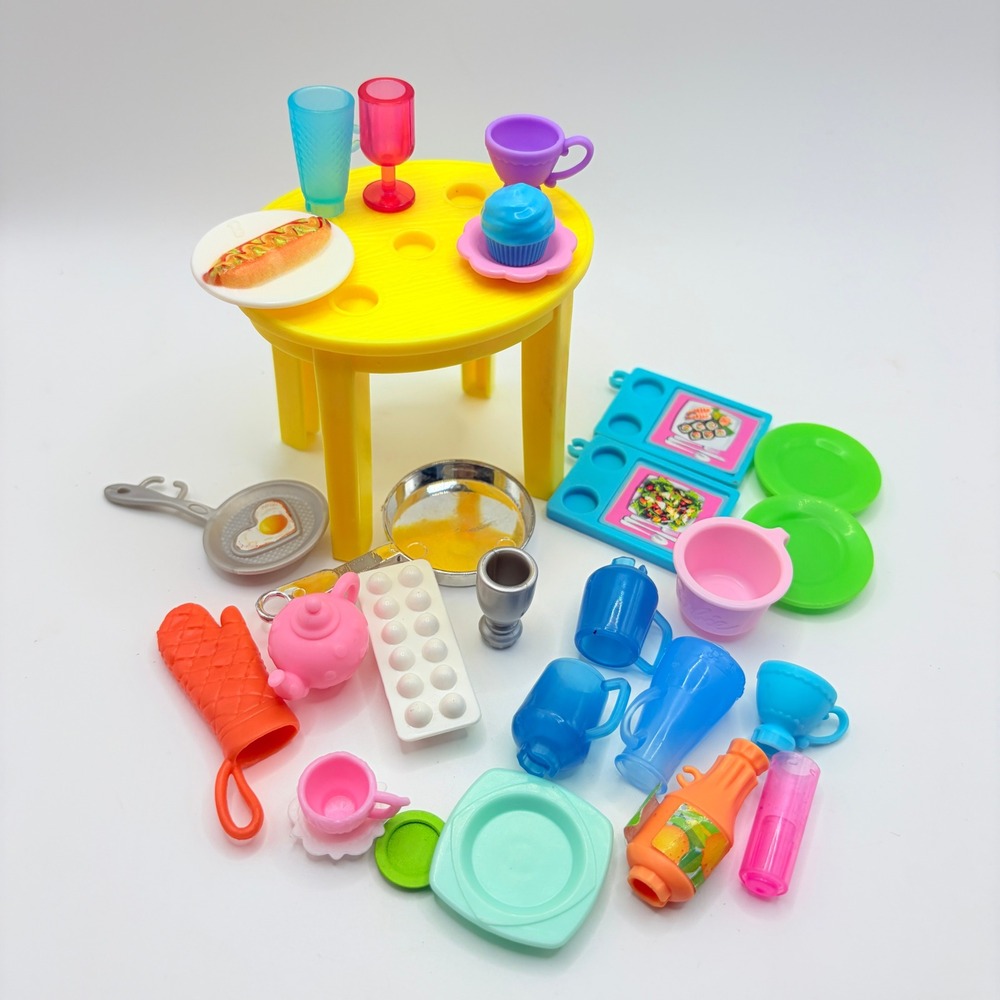 Barbie Kitchen Stuff Mostly 2010s Table Food Dishes Accessories Playset Lot